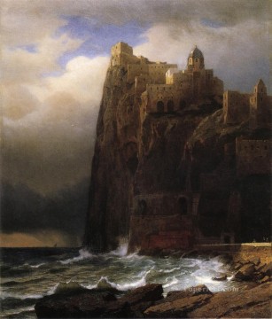 ウィリアム・スタンリー・ハゼルタイン Painting - 海岸の崖 別名イスキアの風景 ルミニズム ウィリアム・スタンリー・ハゼルタイン